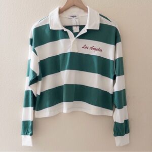 RSQ Green and White Polo Shirt